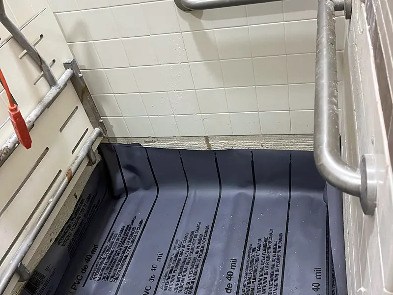 Commercial shower rebuild, before