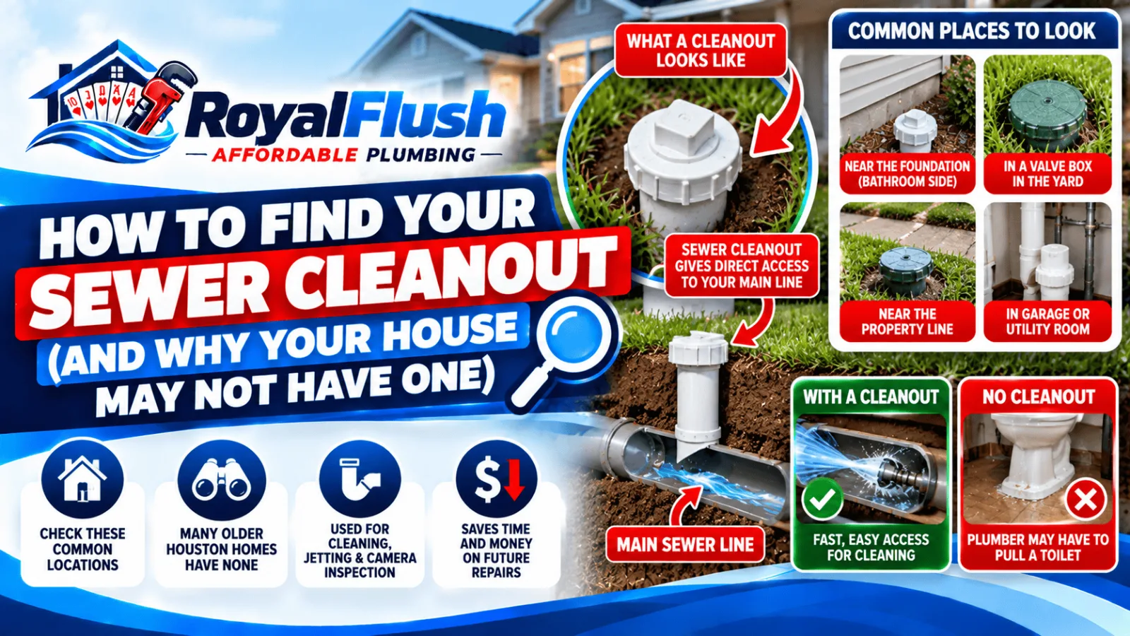 How to Find Your Sewer Cleanout (and Why Your House May Not Have One)
