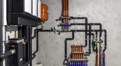 Modern autonomous heating system in the boiler room. water heater repair—affordable-plumber-in-houston